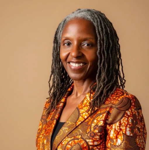 Portrait of Denise James, BACP-accredited psychotherapist and clinical supervisor in North London